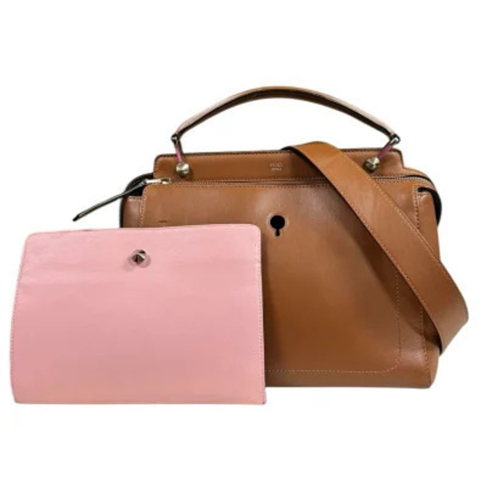 Fendi Shoulder com Leather Bag Brown